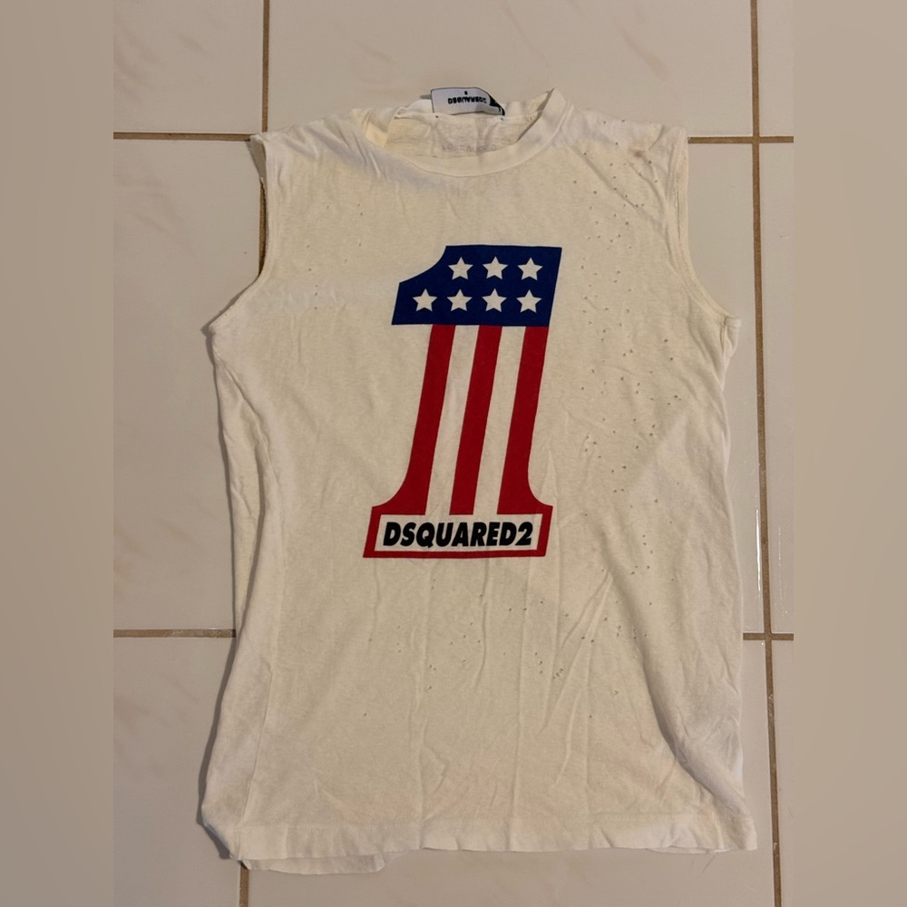 DSQUARED2 Top with Red and Blue Graphic
